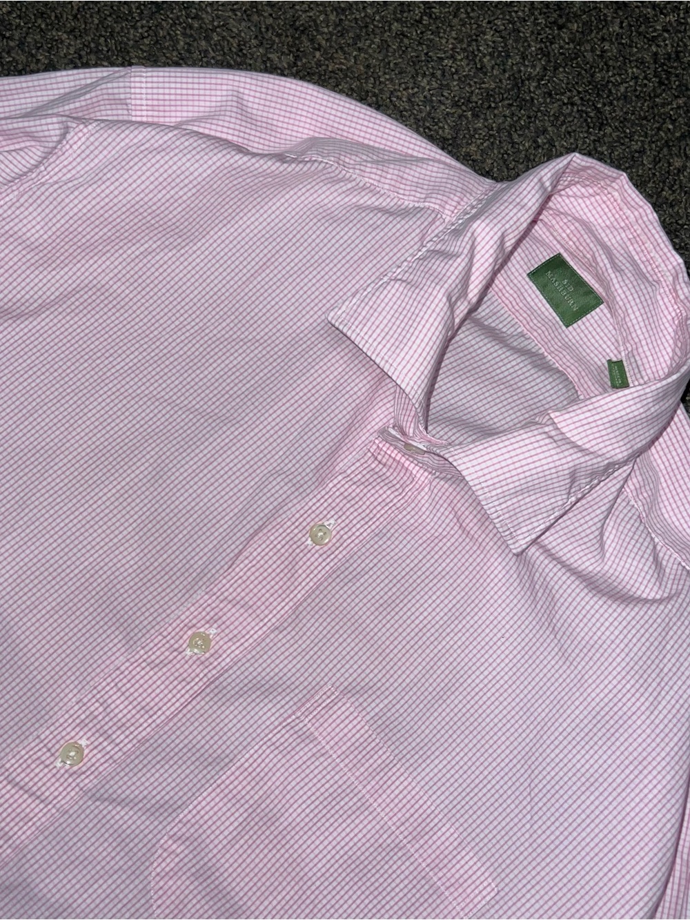 Sid Mashburn Pink Checkered Button Up Shirt Men’s Size XL